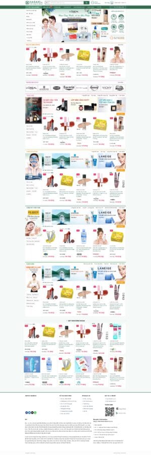 Theme wordpress bán mỹ phẩm đẹp giống Hasaki