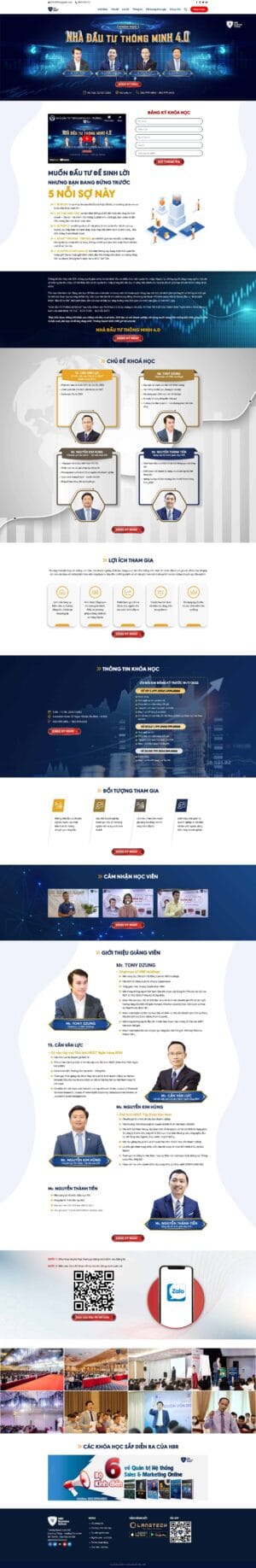 Landing pape bán khóa học đầu tư doanh nhân