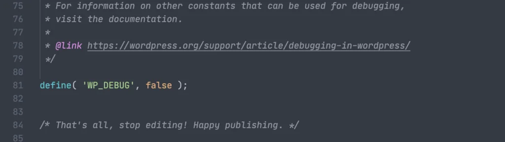Tắt tính năng debug của WordPress