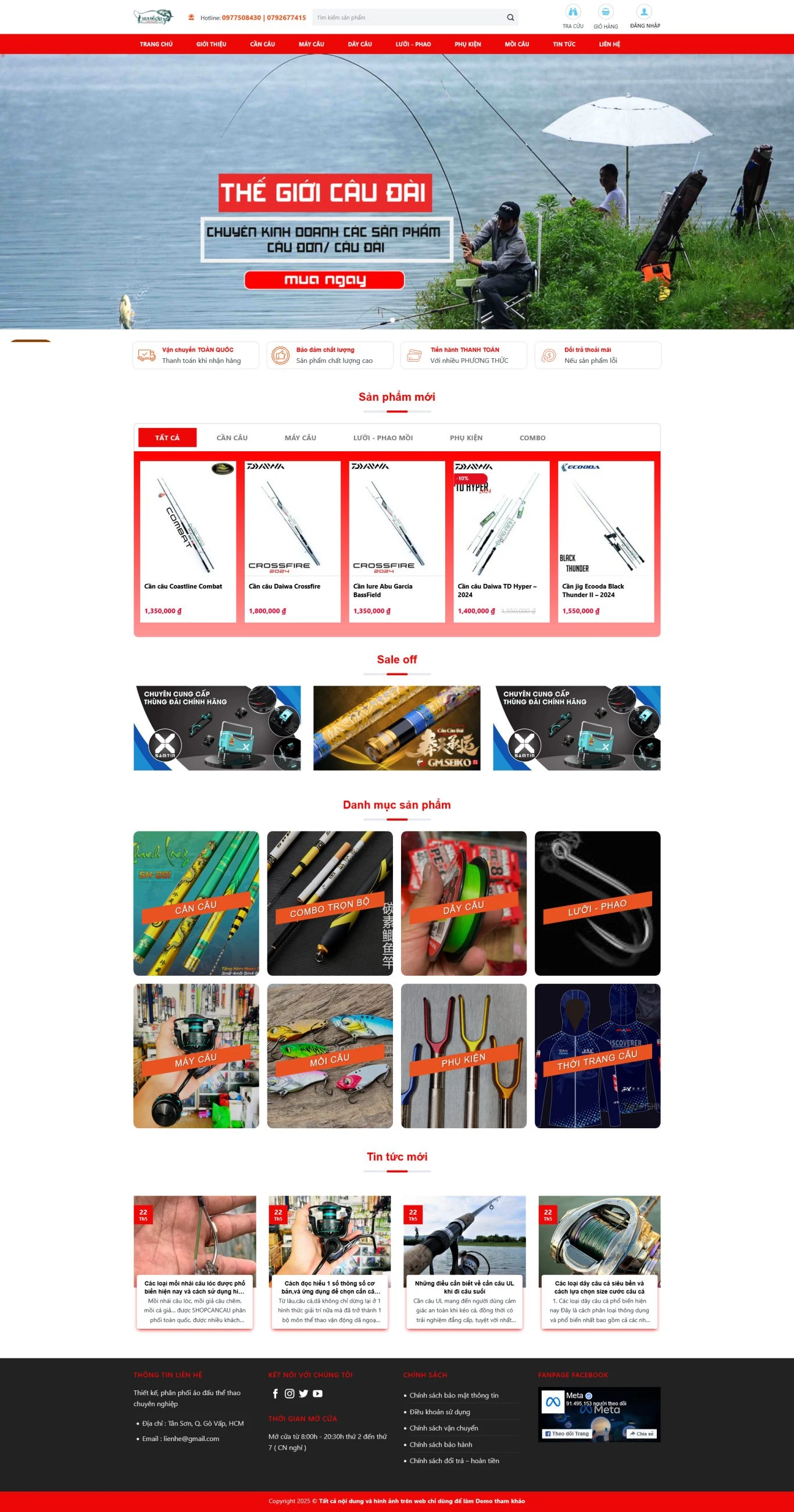 Theme wordpress shop bán dụng cụ câu cá
