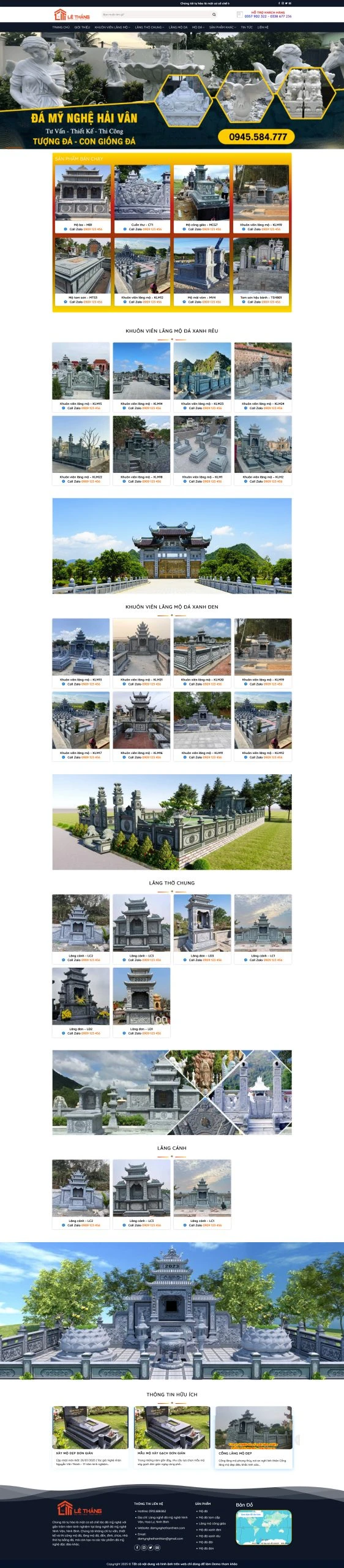 Theme WordPress Cơ Sở Làm Mộ Đá 3