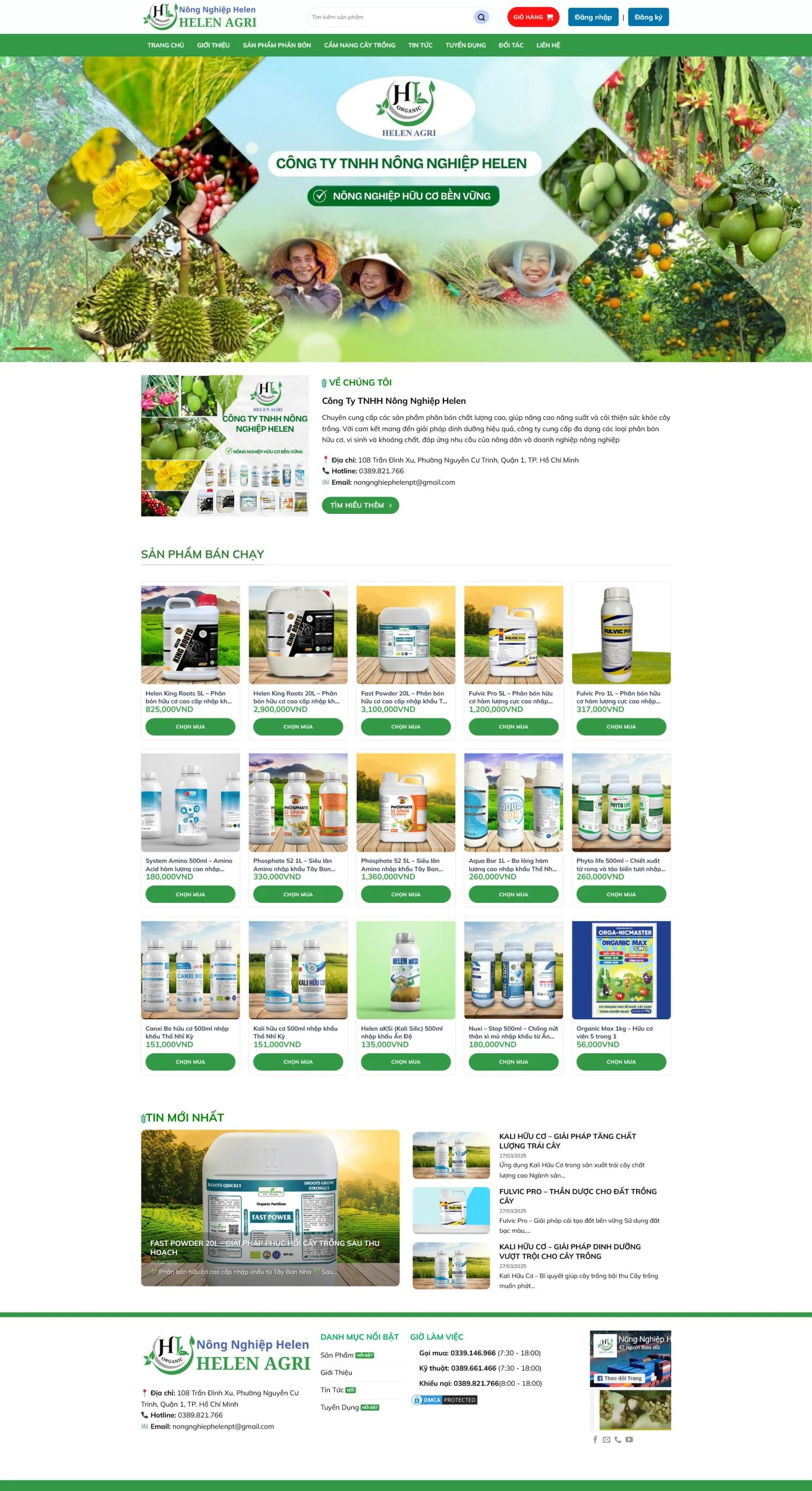 Theme wordpress bán thuốc nông nghiệp , phân bón