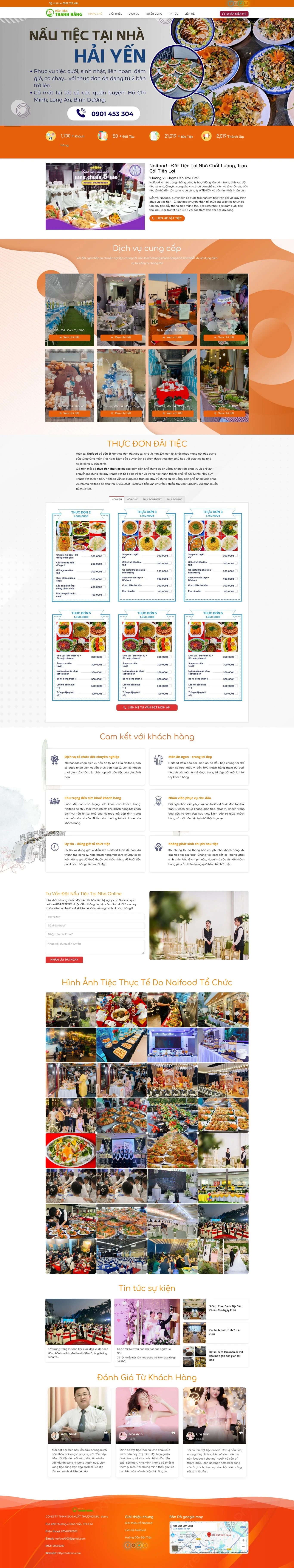 Theme wordpress dịch vụ nấu tiệc cưới tại nhà